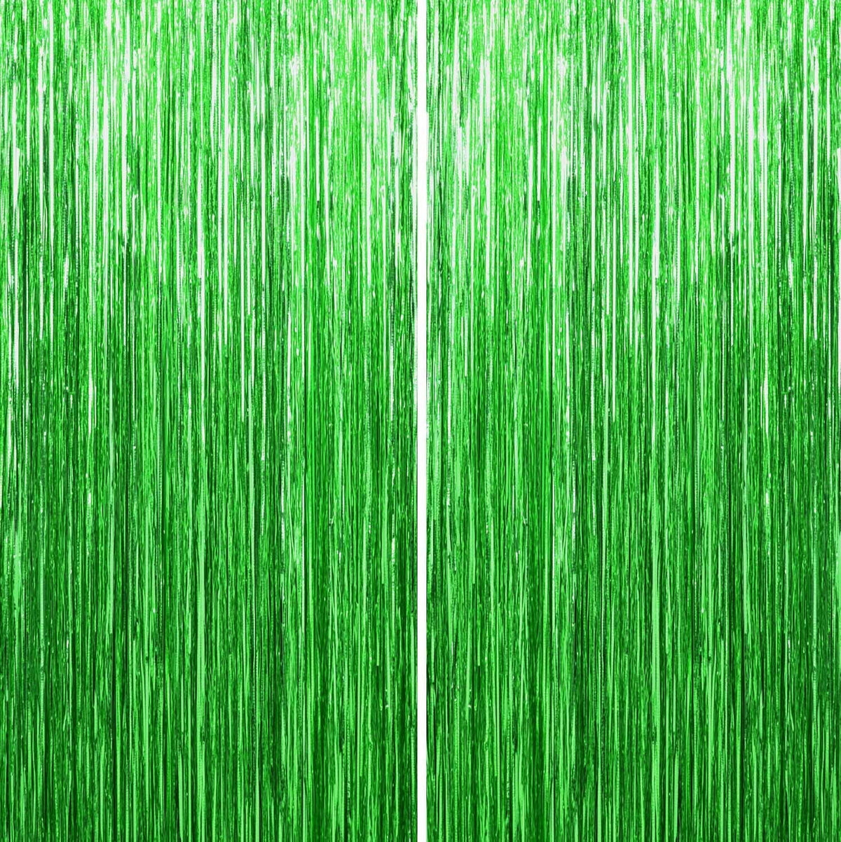 Sm:)e 2-Pack Light Bright Silver Foil Fringe Curtains for Events - Birthday, Wedding, Graduation, Christmas, Baby Shower, various festivals Decor Photo Booth Fun!