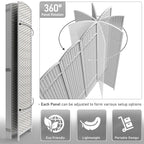 6-Panel Room Divider Privacy Screen With Hand-Woven Mesh Panels - 6 Ft Tall