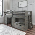 Max & Lily Solid Wood Low Loft Twin Bed With Storage Drawer