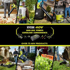 RYOBI 40V VAC ATTACK Leaf Vacuum/Mulcher Kit - (2) 40V 5.0 Ah Batteries