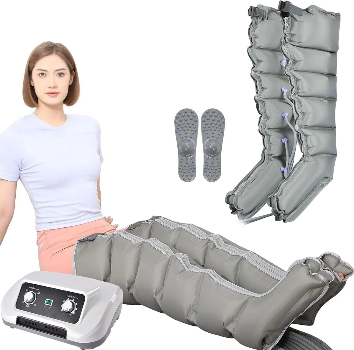 Generique 6-Chamber Pressotherapy Compression Device for Legs, Stomach and Arms - Model 1