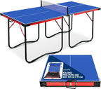 Foldable Table Tennis Table Set, 6 ft x 3 ft, Blue