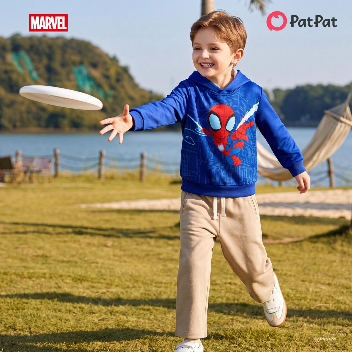 Marvel Spider-Man Boys Hoodies Peter Parker Blue Graphic Pullover Tops Halloween Sweatshirts Toddlers Kids 4-5T