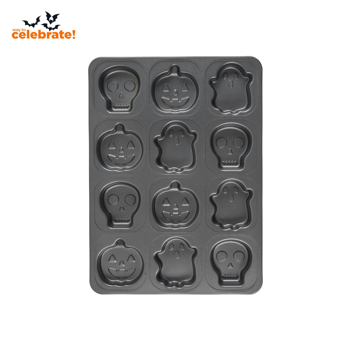 Way To Celebrate Halloween Cakelet Baking Mold 17" x 13" 12-Cavity