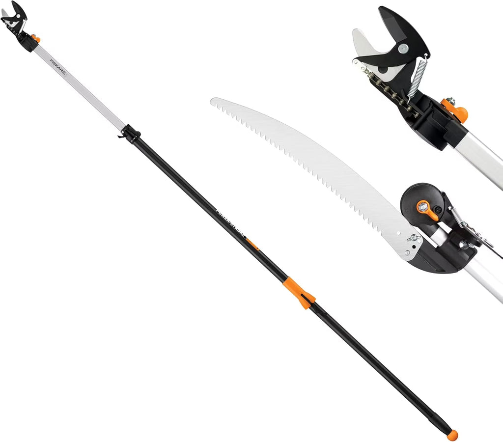 Extendable Tree Pruner And Pole Saw, 7.9 - 12 Feet, 15-Inch Double-Grind Saw Blade - 92406935K