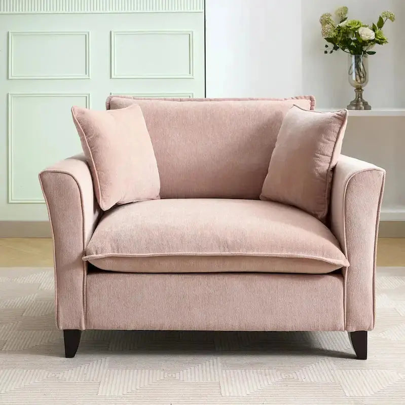 Oversized Chenille Fabric Armchair, 33.9 in, 330 LBS