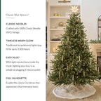 Balsam Hill Artificial Christmas Tree 7.5ft Pre-Lit Classic Blue Spruce With 1000 Clear Incandescent Lights