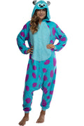 Disney Monsters Inc. Adult Sulley Kigurumi Sherpa Fleece Cosplay Costume One Piece Union Suit