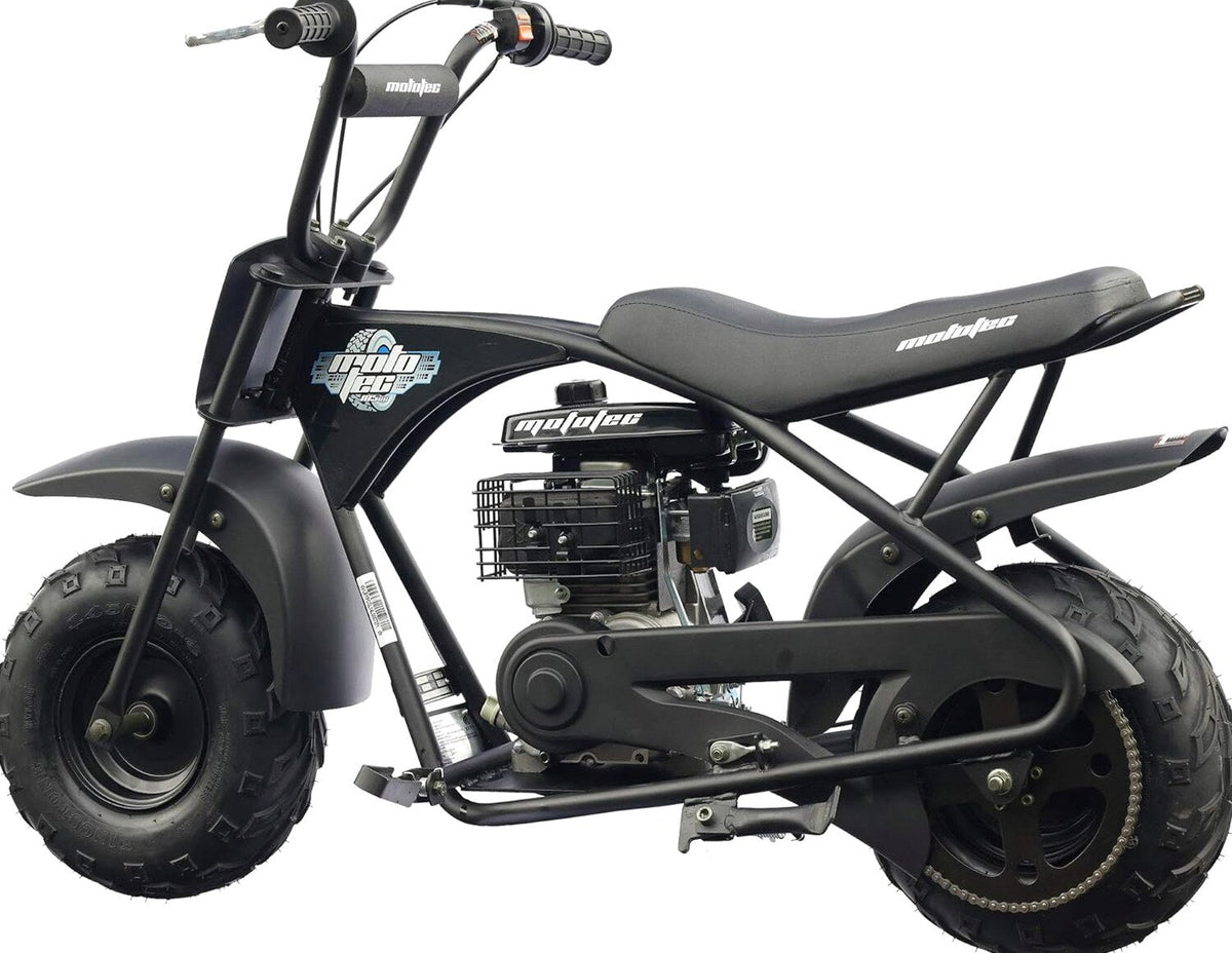 MotoTec 105CC 3.5HP Mini Bike, Black, Alloy Steel, 23mph - KN110-A