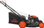 YARDMAX 22 inch Gas Self-Propelled Lawn Mower, 201cc, 6-Speed CVT, High Wheel RWD, 3-in-1, Black